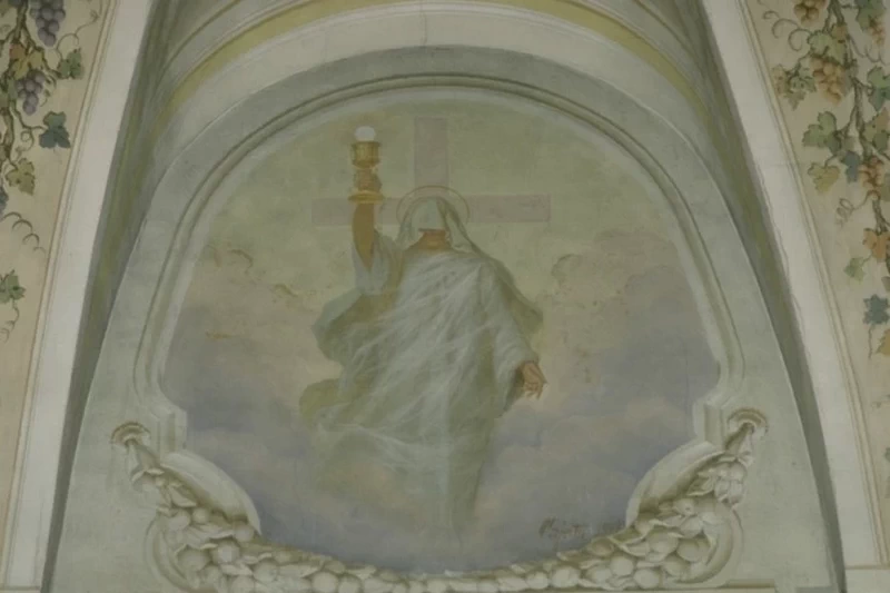 Pietro - Dipinto murale dell'allegoria della Fede